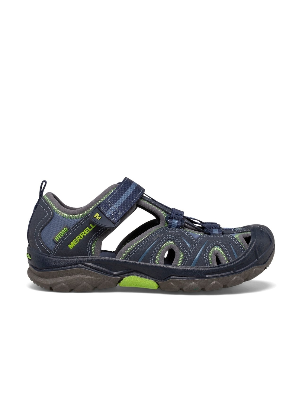 Merrell Kids Hydro Sandals Navy Blue Lime Green Size US 4M (EU 35)